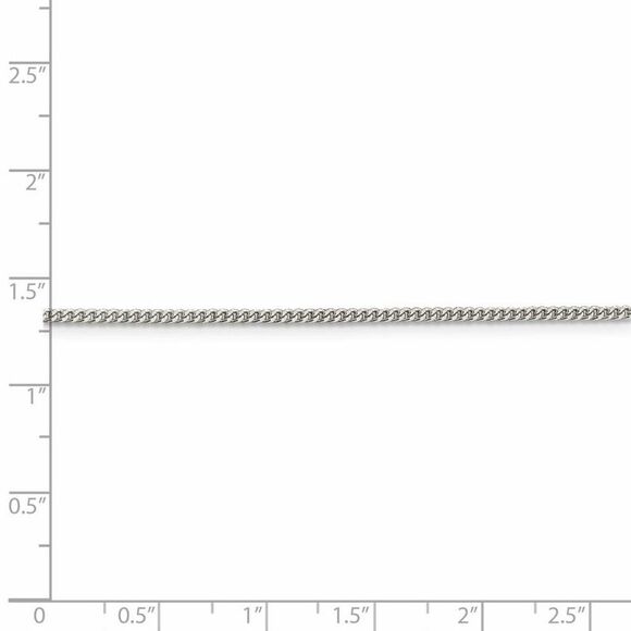 1.75mm Sterling Silver, Solid Curb Chain Necklace, 20 Inch